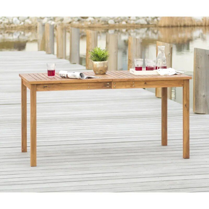 Acacia Wood Rectangular Patio Dining Table