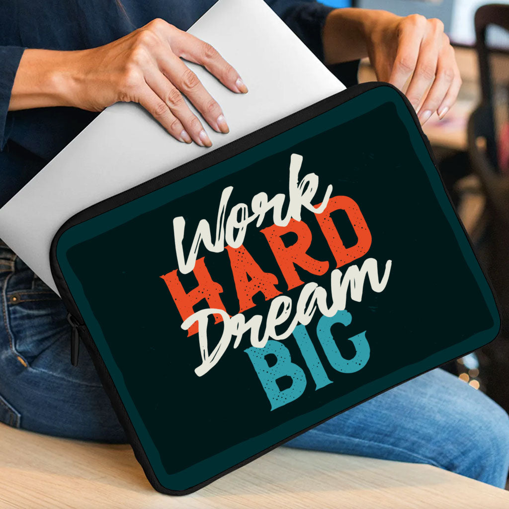 Work Hard Dream Big MacBook Air 14" Sleeve - Motivational Laptop Sleeve - Cool MacBook Sleeve