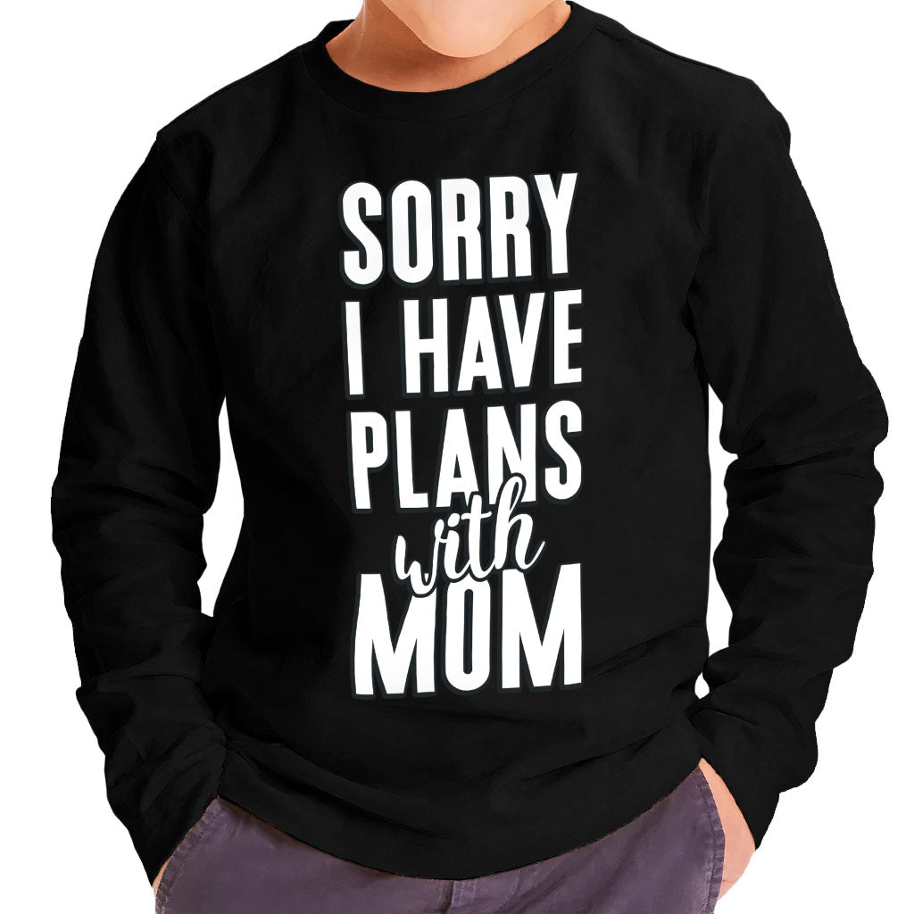 Sorry I Have Plans With Mom Toddler Long Sleeve T-Shirt - Cute Kids' T-Shirt - Themed Long Sleeve Tee