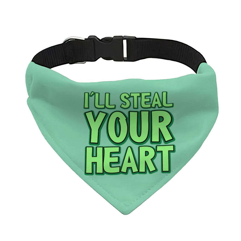 I'll Steal Your Heart Pet Bandana Collar - Art Print Scarf Collar - Word Design Dog Bandana