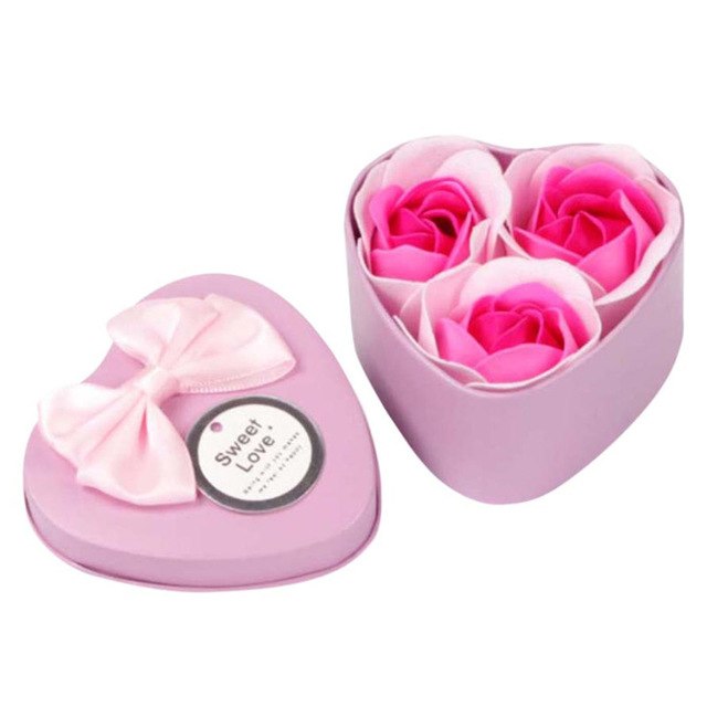 1 Metal Box 3PCS Heart Scented Bath Body Petal