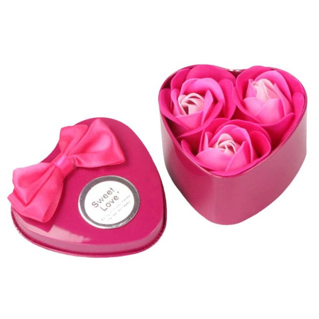 1 Metal Box 3PCS Heart Scented Bath Body Petal