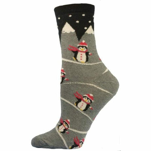 Happy Penguin Theme Holiday Cotton Crew