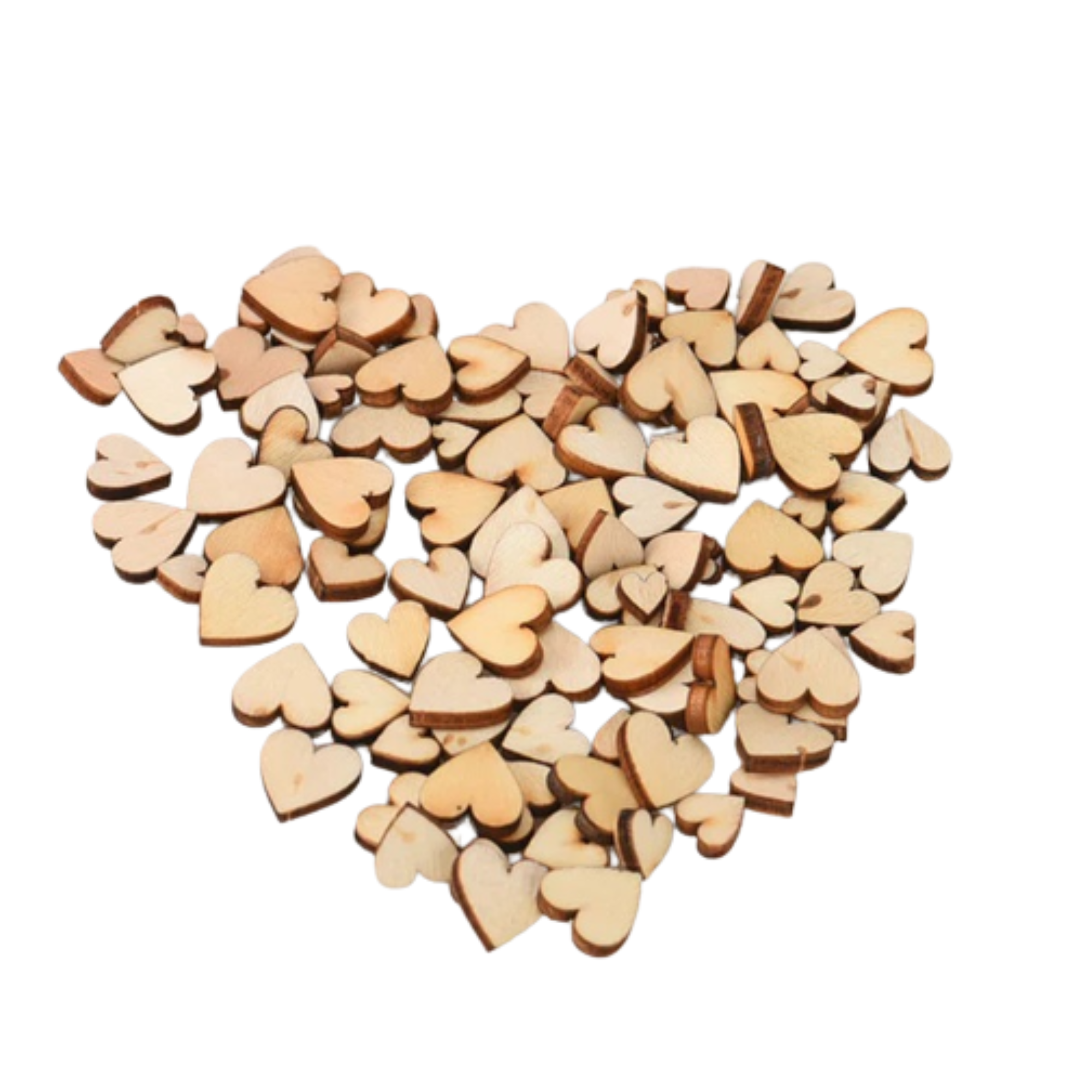 100pcs Rustic Wood Wooden Love Heart Wedding Table