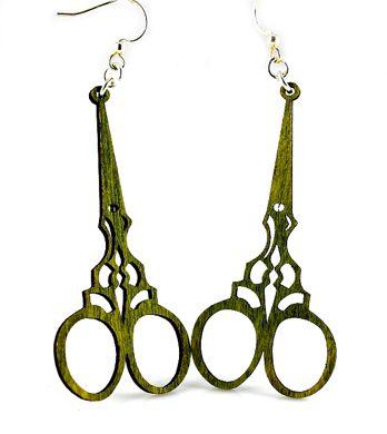 Seamstress Scissor Earrings # 1020 | Red Sunflower