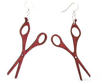 Hair Stylist Scissor Earrings # 1021 | Red Sunflower