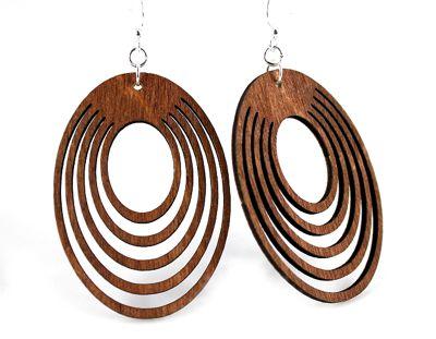 Oval Offset Earrings # 1023 | Red Sunflower