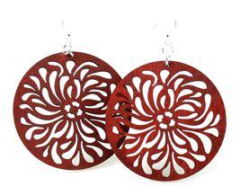 Raindrop Circle Earrings # 1058 | Red Sunflower