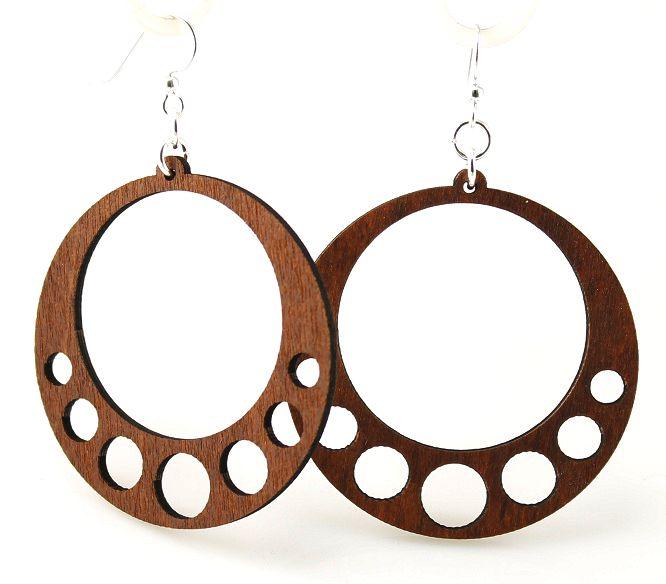 Hanging Circle Earrings # 1064 | Red Sunflower