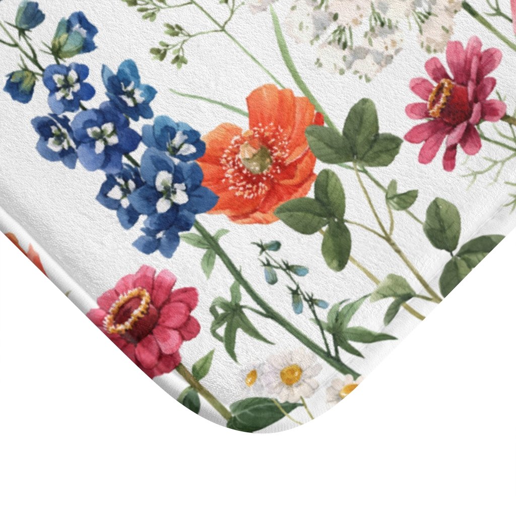 Spring Floral Garden Bath Mat Decor Rug