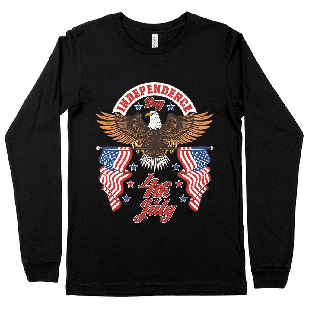 Independence Day 4th of July Long Sleeve T-Shirt - Independence Day T-Shirts - Patriotic USA T-Shirt