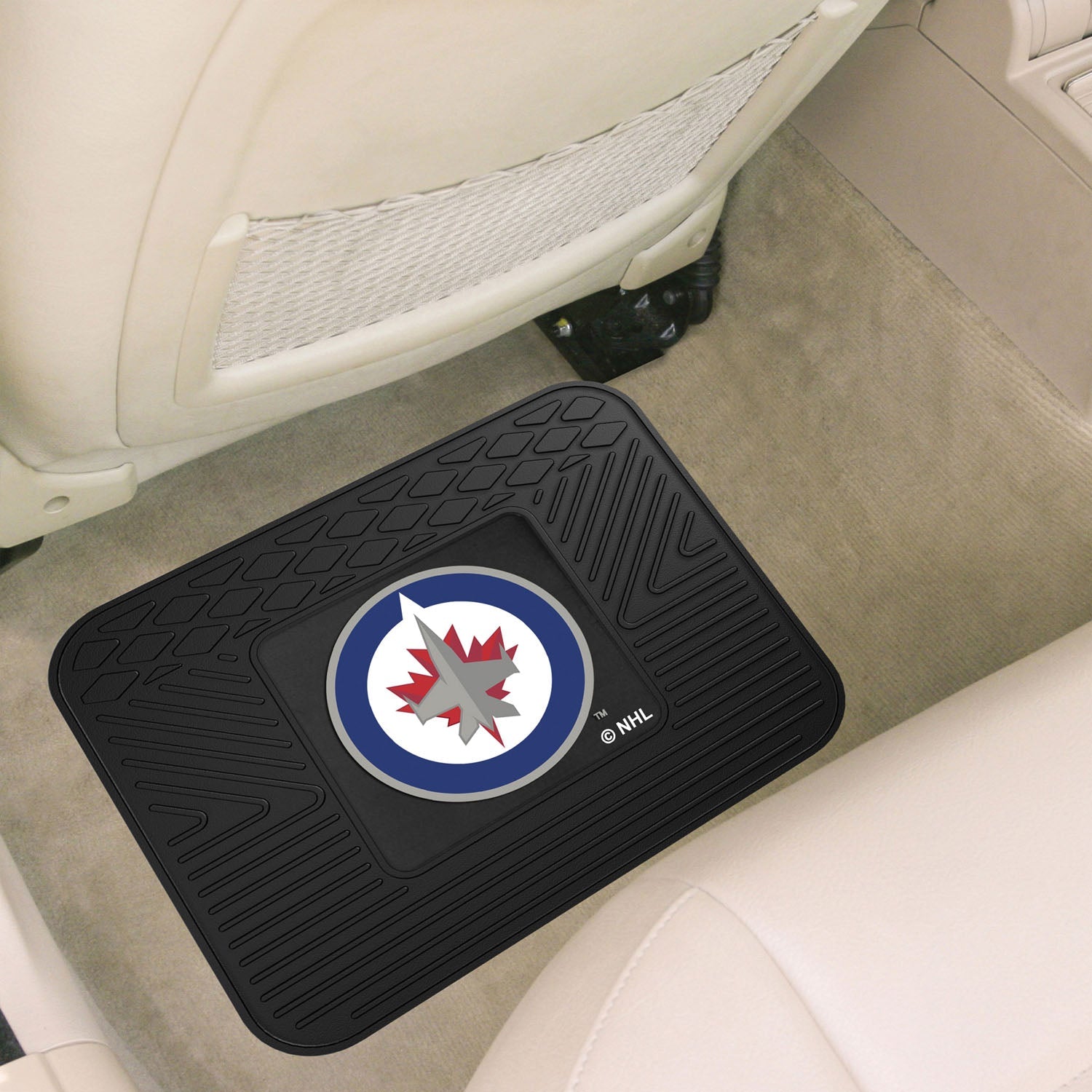 Fanmats NHL Non Skid Backseat Durable Rubber Utility Floor Mat For Car