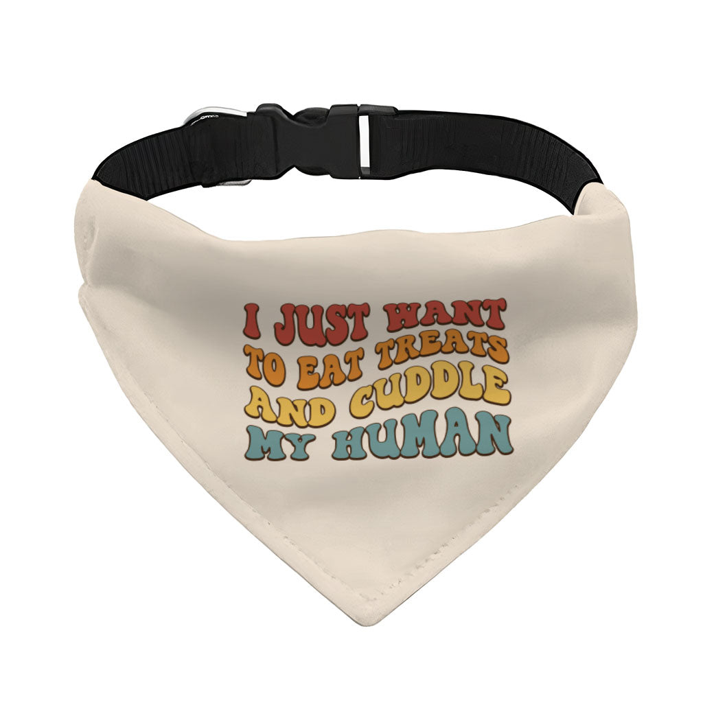 Cuddle My Human Pet Bandana Collar - Unique Scarf Collar - Print Dog Bandana