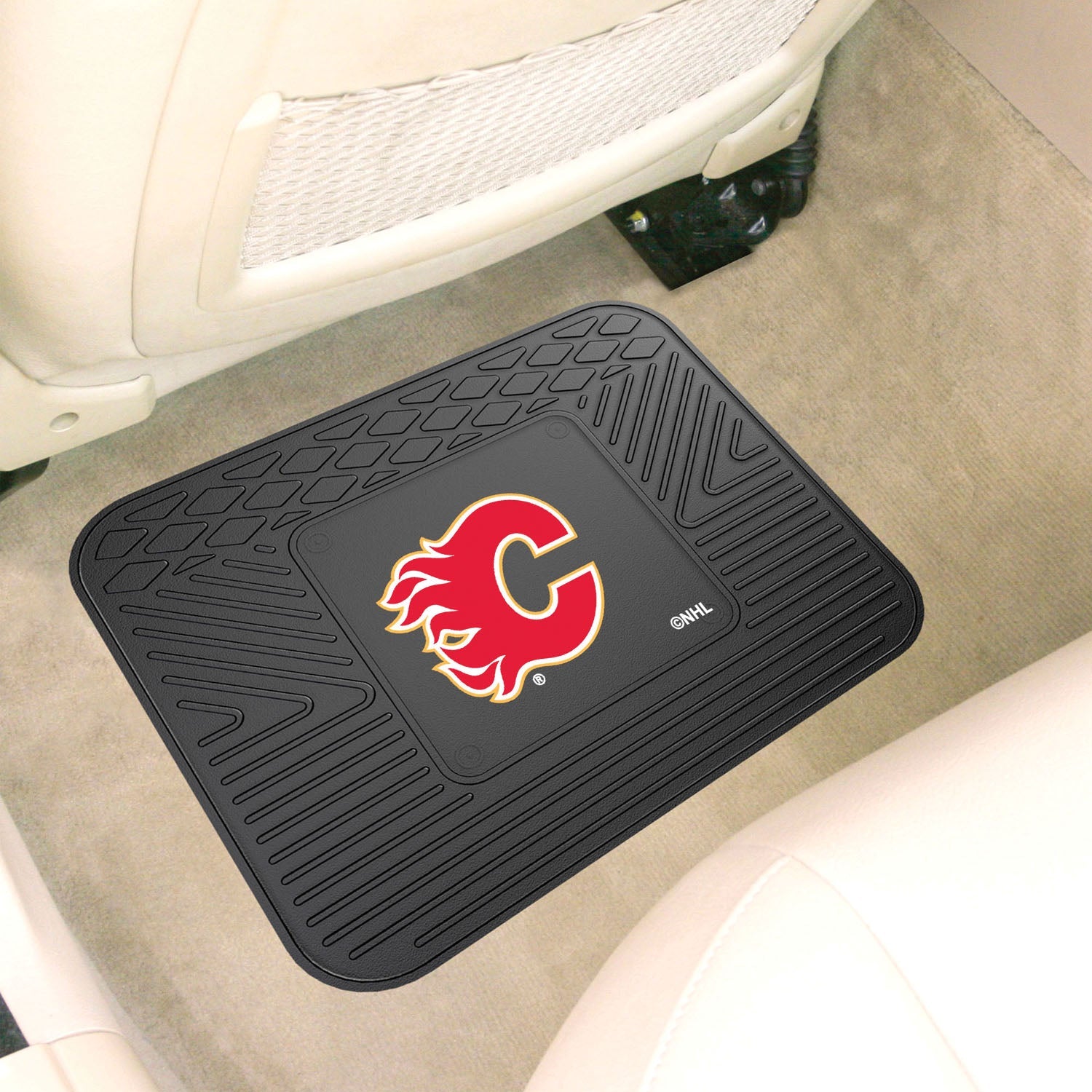 Fanmats NHL Non Skid Backseat Durable Rubber Utility Floor Mat For Car