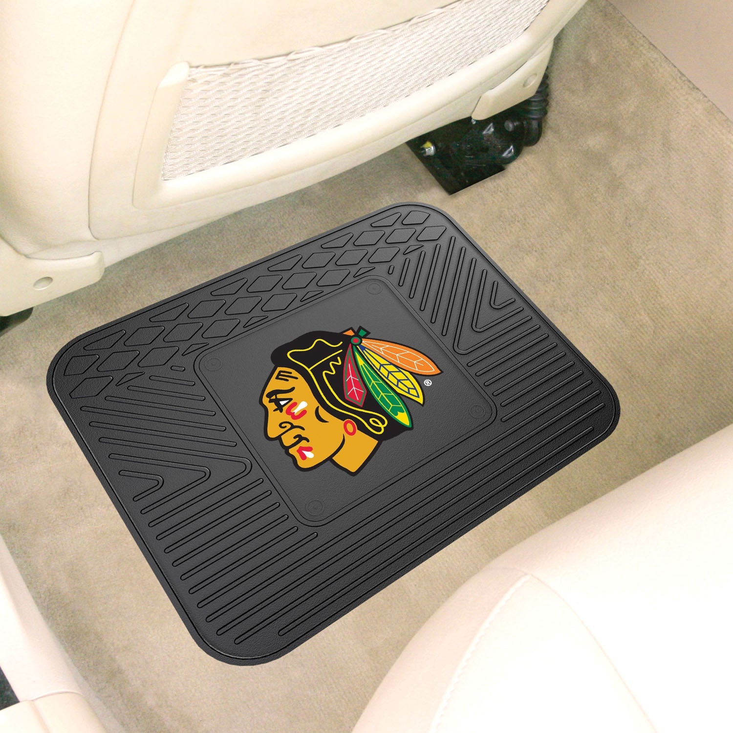 Fanmats NHL Non Skid Backseat Durable Rubber Utility Floor Mat For Car