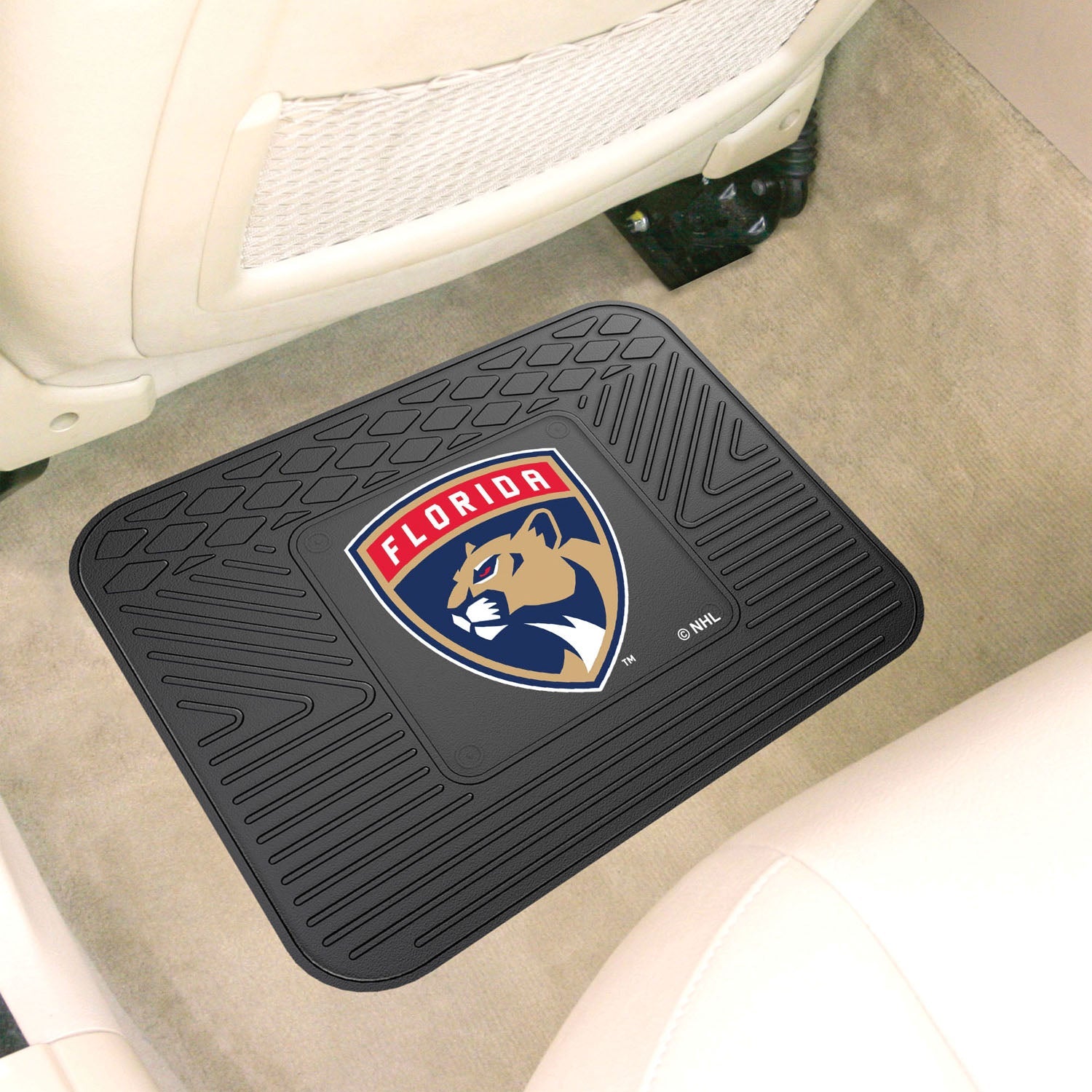 Fanmats NHL Non Skid Backseat Durable Rubber Utility Floor Mat For Car