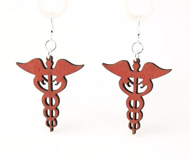 Medical Symbol Earrings # 1077 | Red Sunflower