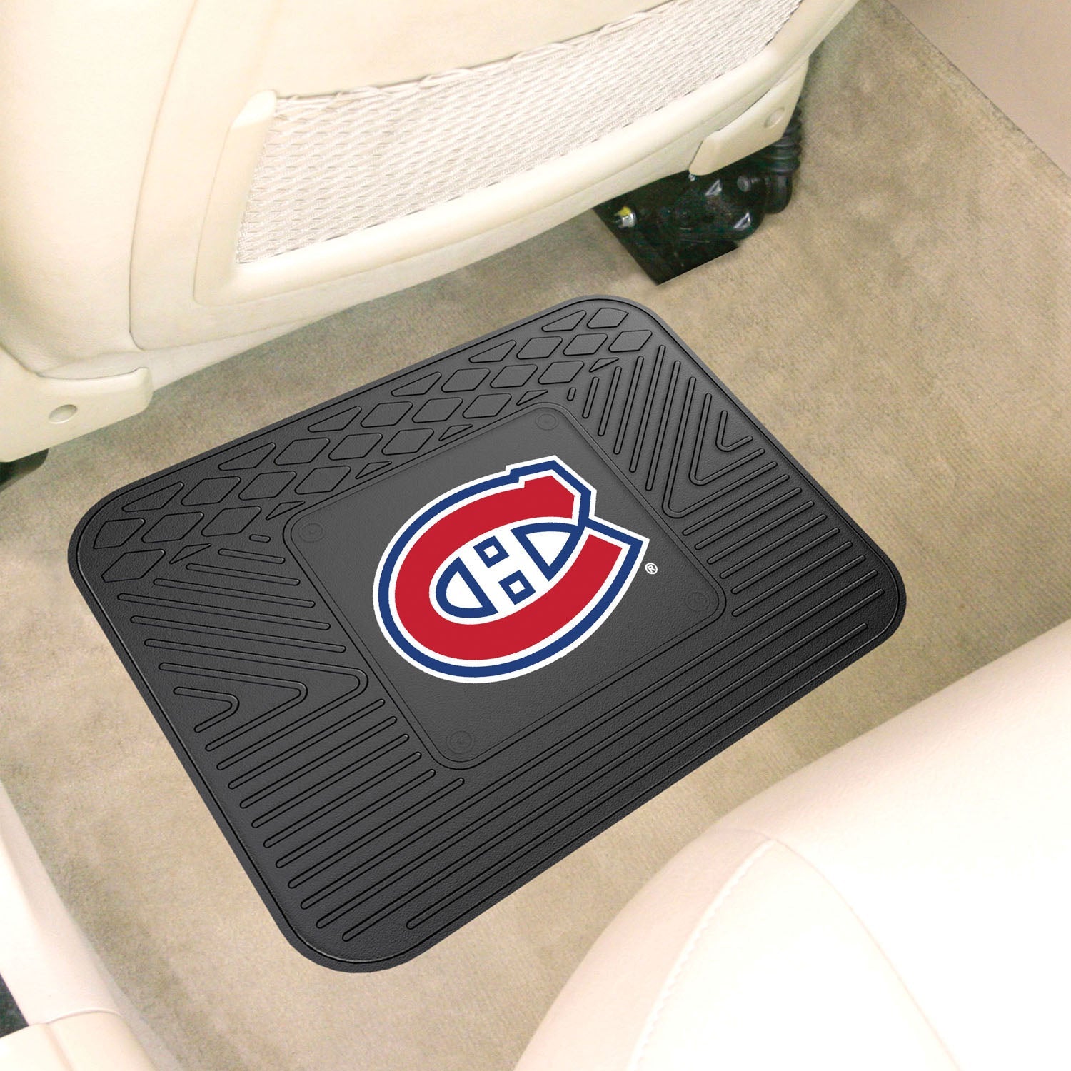 Fanmats NHL Non Skid Backseat Durable Rubber Utility Floor Mat For Car