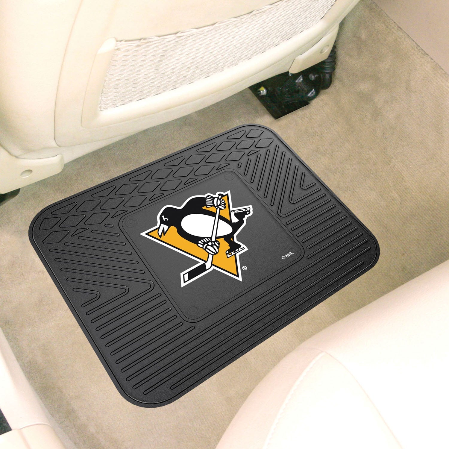 Fanmats NHL Non Skid Backseat Durable Rubber Utility Floor Mat For Car