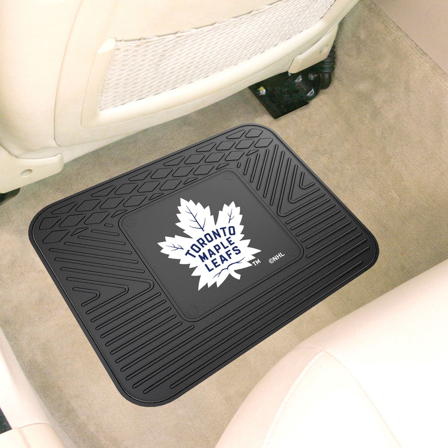 Fanmats NHL Non Skid Backseat Durable Rubber Utility Floor Mat For Car