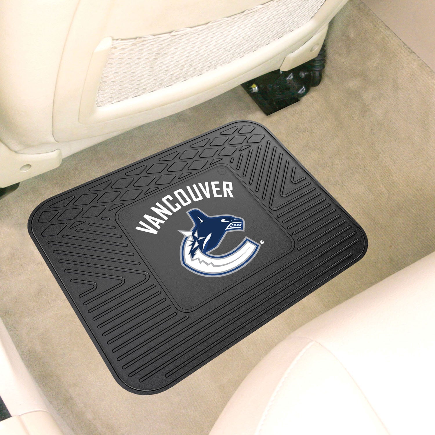 Fanmats NHL Non Skid Backseat Durable Rubber Utility Floor Mat For Car