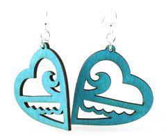 Ocean Heart Earrings # 1083 | Red Sunflower