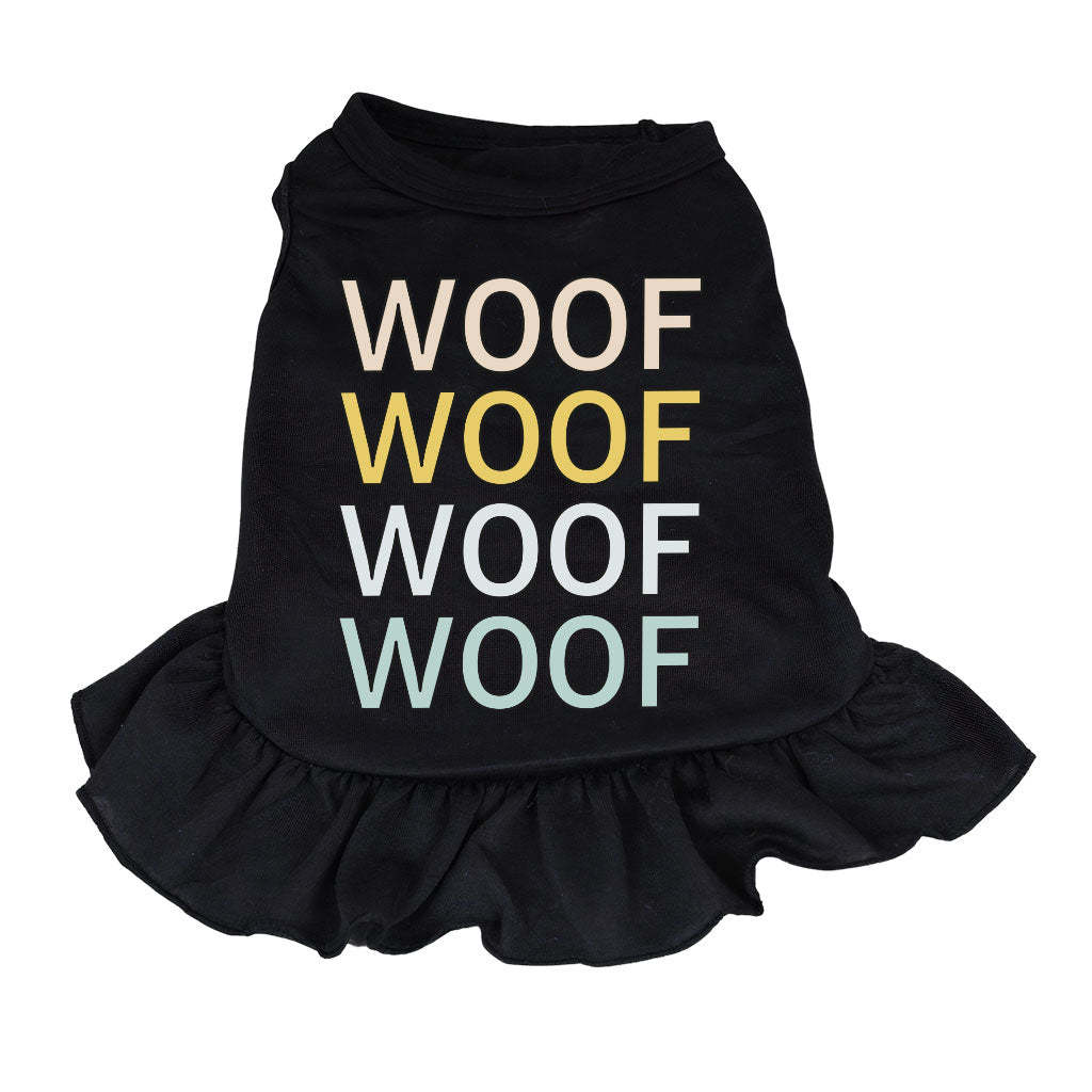 Woof Dog Sundress - Word Art Dog Dress Shirt - Beautiful Dog Clothing