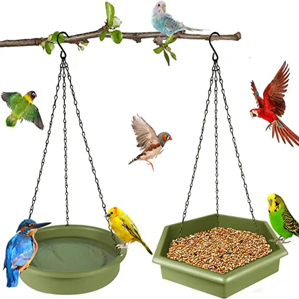 Easy-Hang 2-in-1 Bird Feeder and Bath Tray