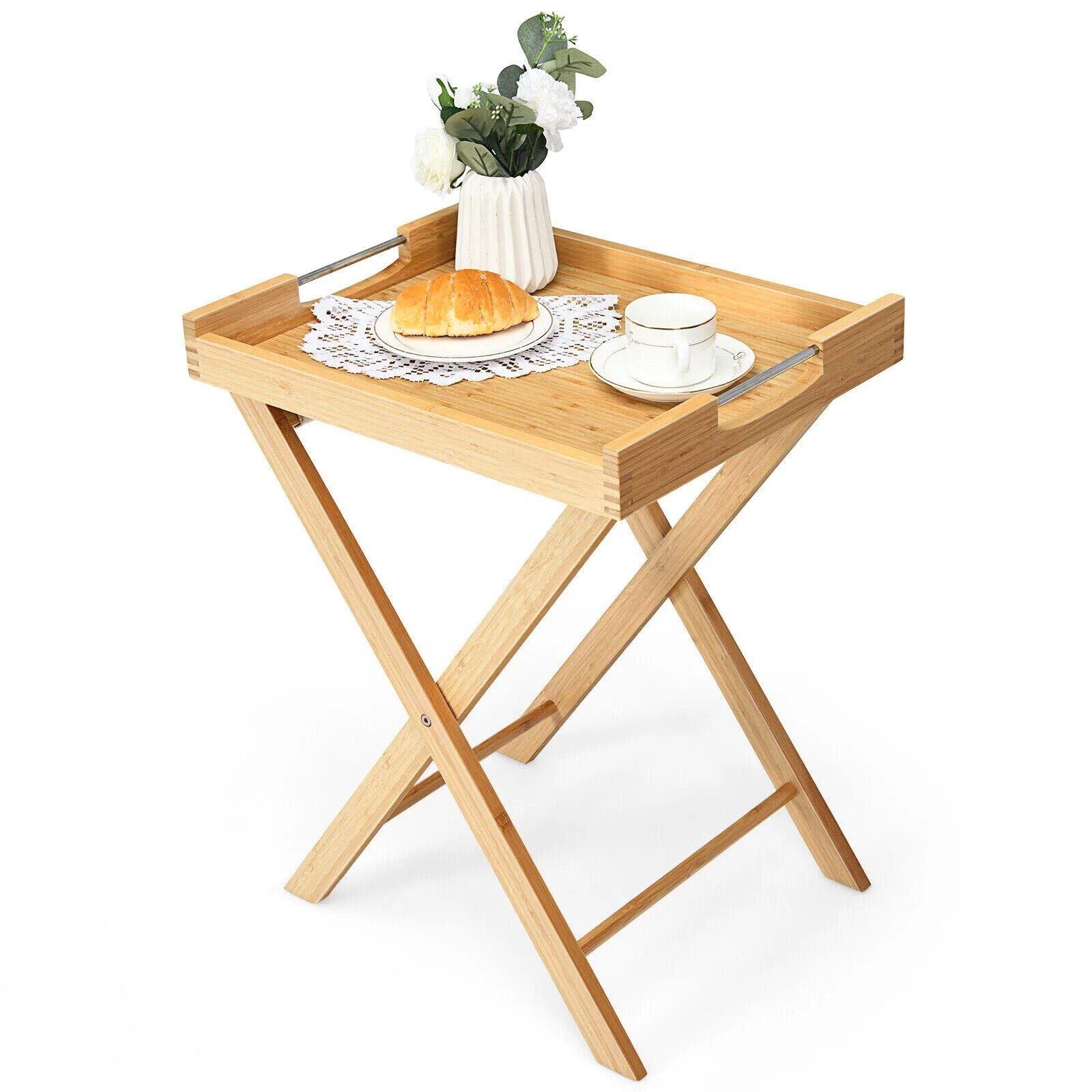 Versatile Bamboo TV Tray and Snack Side Table