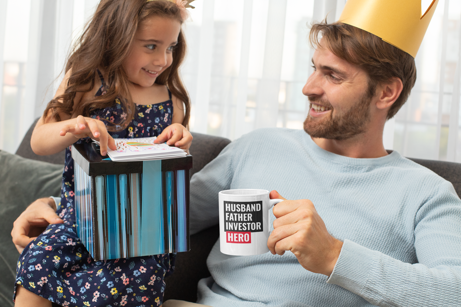 "Husband, Father, Investor, Hero" Mug, White Ceramic