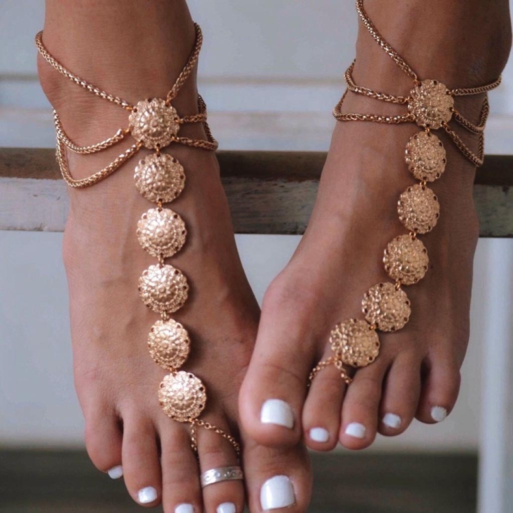 Gold Adjustable Beach Anklets