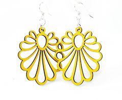 Short Flower Earrings # 1139 | Red Sunflower