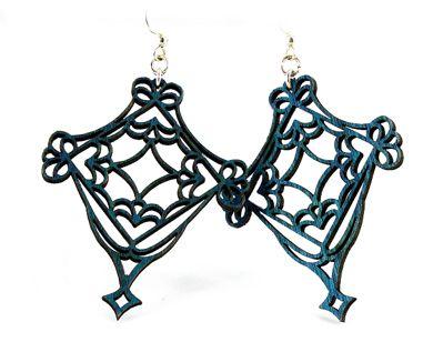 Fretwork Earrings # 1141 | Red Sunflower