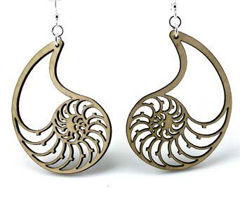 Nautilus Shell Earrings # 1161 | Red Sunflower