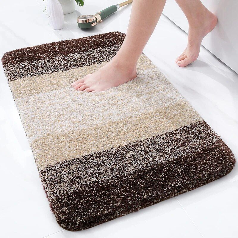 Luxurious Quick-Dry Absorbent Plush Bath Rug - Anti-Slip, Soft, and Durable for Home Decor