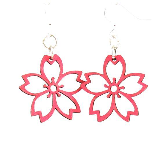 Earrings Cherry Blossoms # 117 | Red Sunflower
