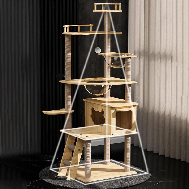 Luxury 5-Tier Wooden Cat Tower