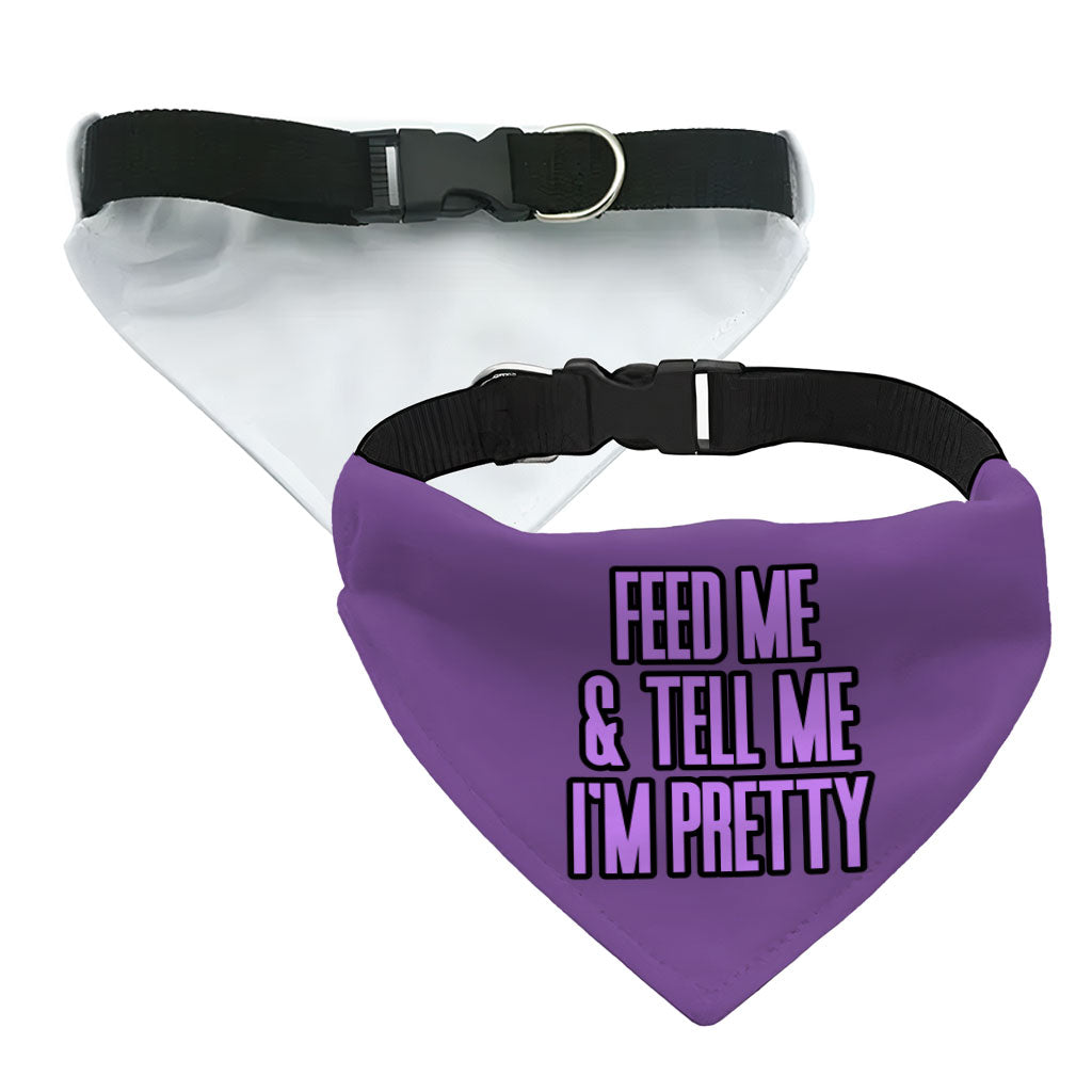 Feed Me Pet Bandana Collar - Word Design Scarf Collar - Dog Theme Dog Bandana