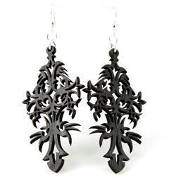 Detailed Cross Earrings # 1225 | Red Sunflower