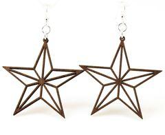 Nautical Star Outline Earrings # 1229 | Red Sunflower