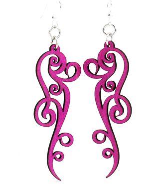 Ornate Scroll Design Earrings # 1261 | Red Sunflower