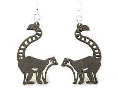 Ring-tailed Lemur Earrings # 1274 | Red Sunflower