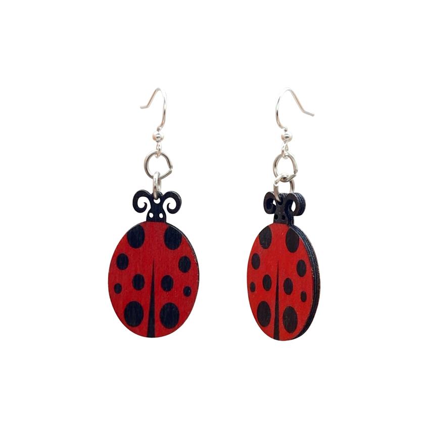 Lady Bug Earrings # 1278 | Red Sunflower