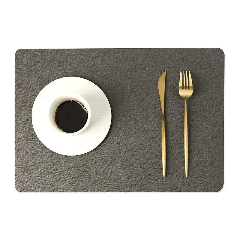 Elegant Double-Sided Leather Table Mat - Waterproof, Heat-Resistant Placemat for Dining Elegance