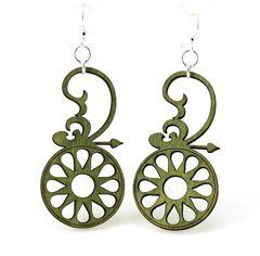 Spindle Earrings # 1290 | Red Sunflower