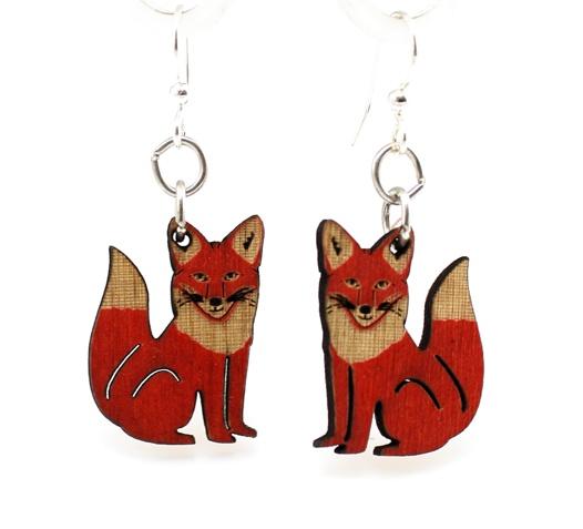 Fox earrings # 1292 | Red Sunflower