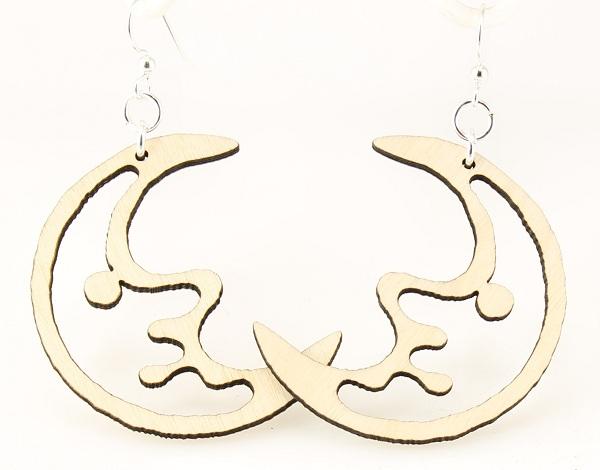 Moon Earrings # 1293 | Red Sunflower