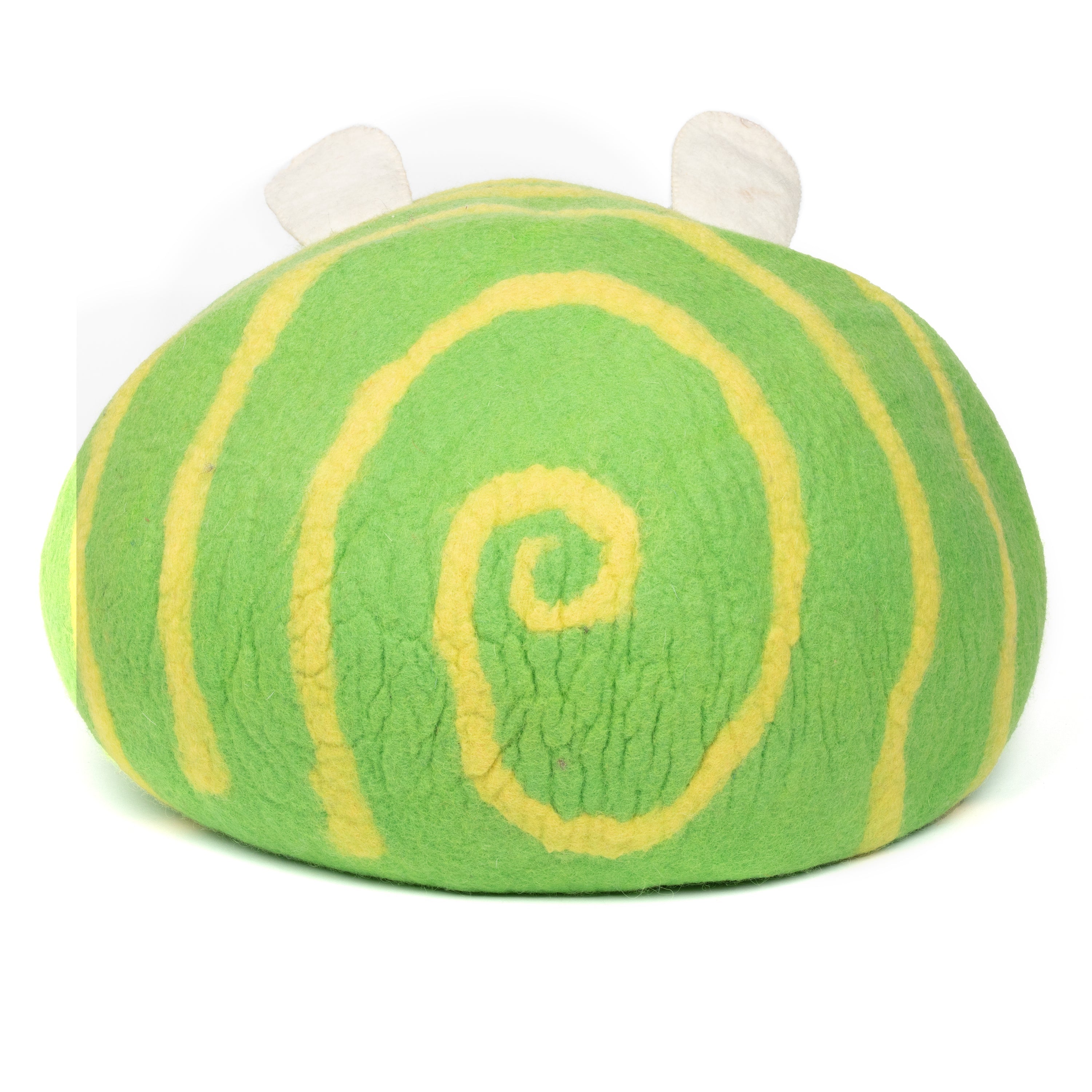 Green & Yellow Swirlies Felt Cat Cave