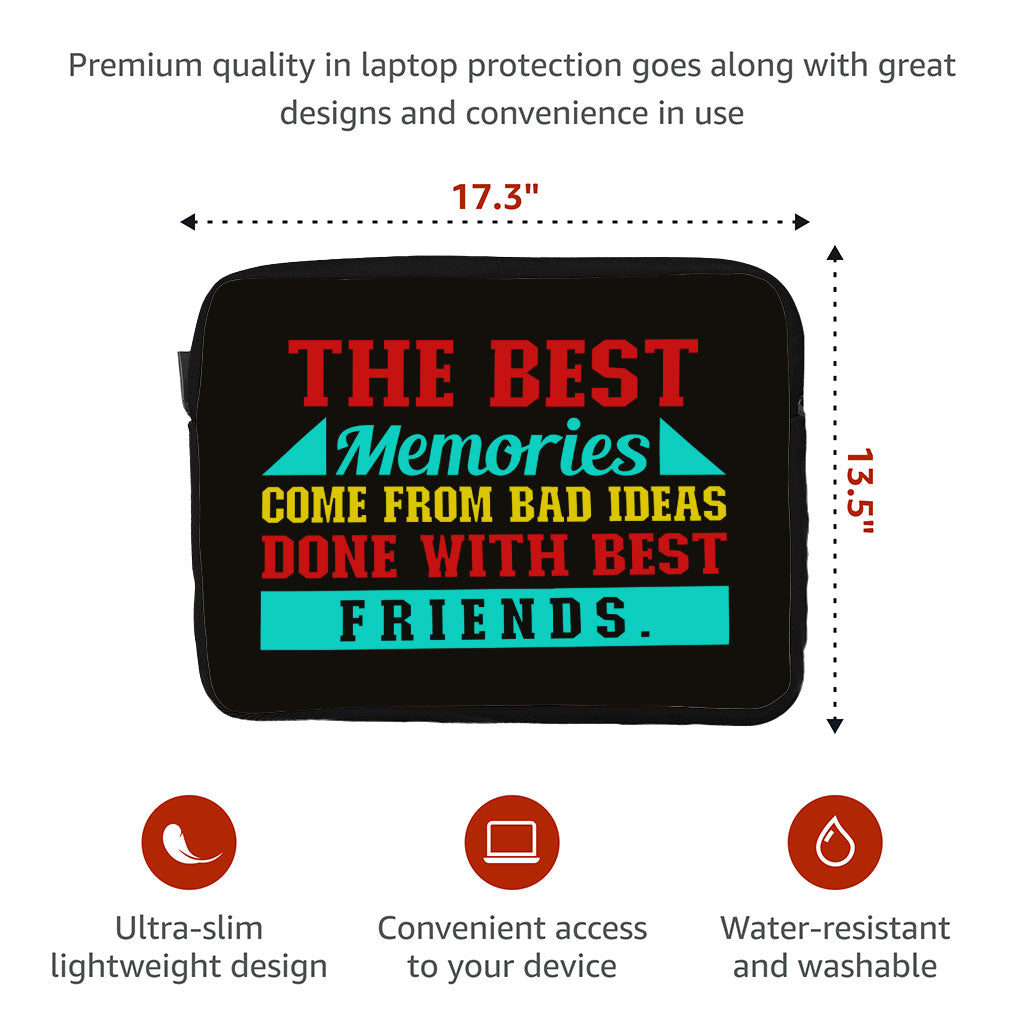 Best Friend Quotes Dell 16" Two-Sided Sleeve - Funny Design Laptop Sleeve - Graphic Laptop Sleeve with Zipper