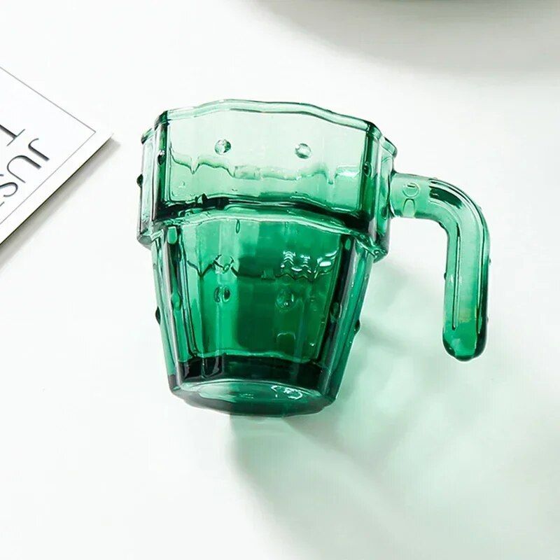 Cactus-Themed Stackable Glass Mug Set for Coffee, Tea & More